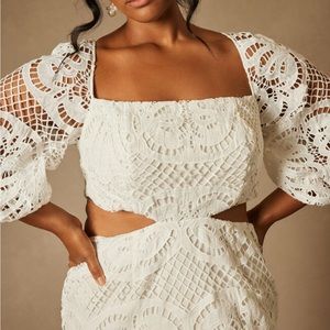 NWT Bridal by ELOQUII Eyelet Puff Sleeve Dress size 18 item#34